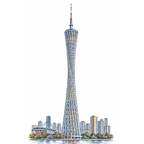 广州 · 海珠地标线稿