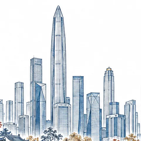 深圳地标线稿
