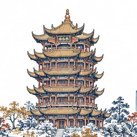 武汉地标线稿
